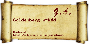 Goldenberg Arkád névjegykártya